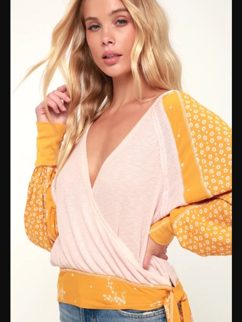 Free People Auxton Thermal Wrap Top Size Medium